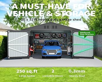 Amazon.com : 20 x 13 FT Outdoor Storage Shed, Large Metal